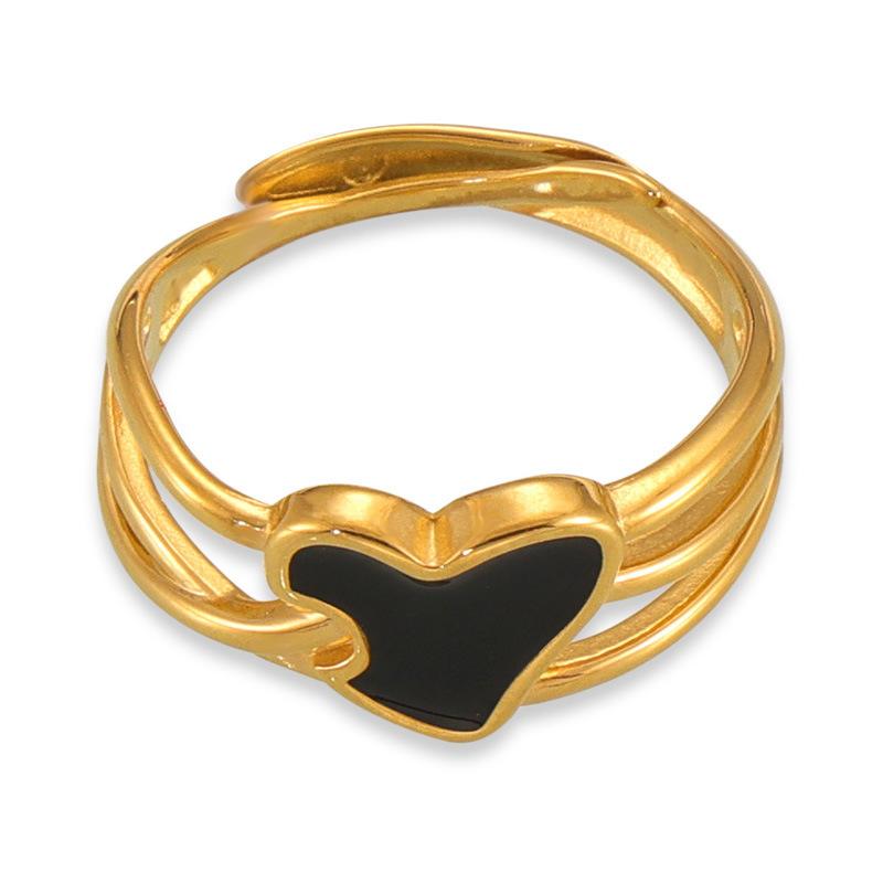 Drip Love Ring Titanium Steel Plated 18K Gold Niche Design Ring