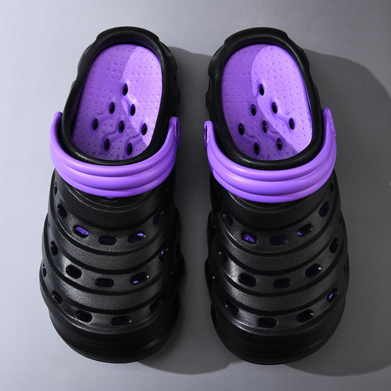 Summer Men's Hole Shoes Wear Deodorant and Non-slip Bag Head Slippers Soft-soled Beach Slippers
