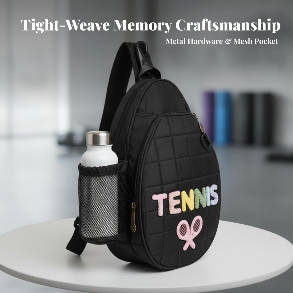 Racket-Inspired Sports Sling Bag Lightweight for Court Sessions, Active Days