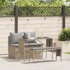 VidaXL Garden Dining Set and Cushions 3 Pcs Beige Poly Rattan, Outdoor Dining Set, Furniture of 4104184