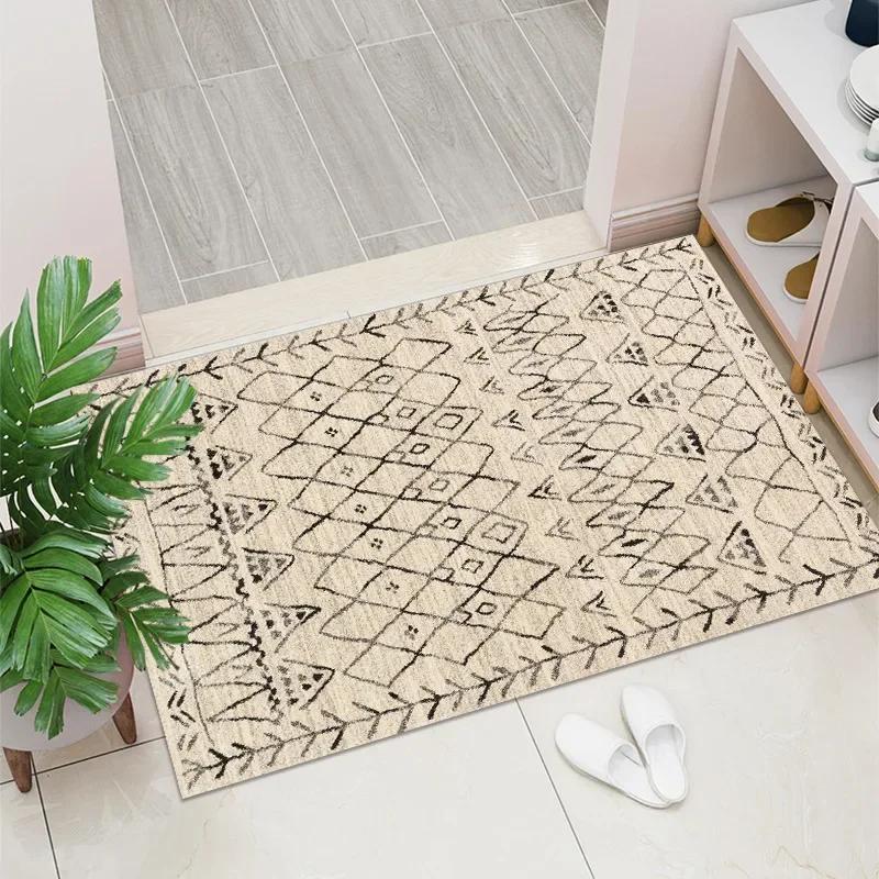 1PC Vintage Red Living Room Rug Area Rug Washable Boho Rugs Carpet Non-Shedding Throw Rug for Farmhouse Indoor Kids Playroom