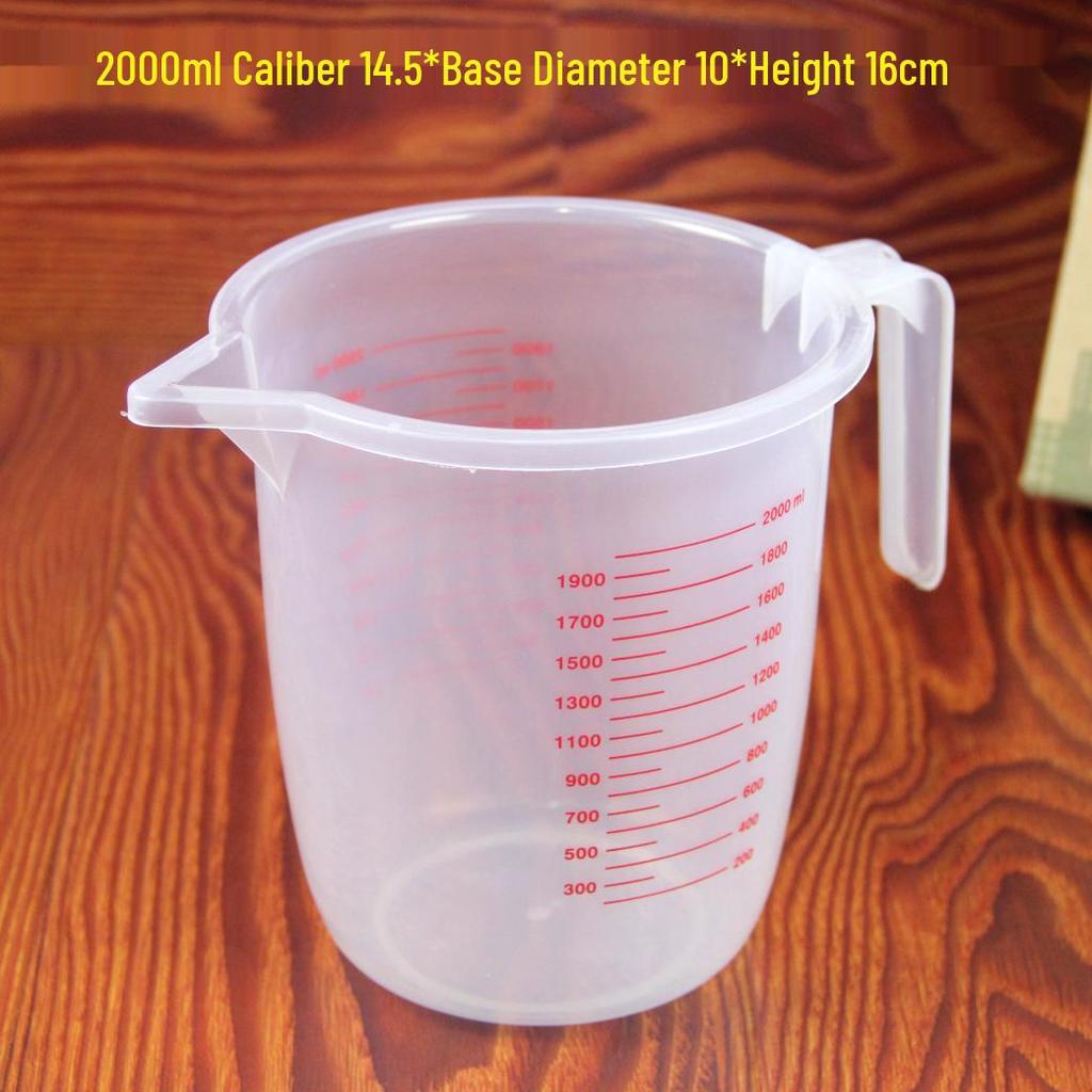 Transparent Double-Scale Plastic Measuring Cup with Handle for Baking and Milk Tea Shops