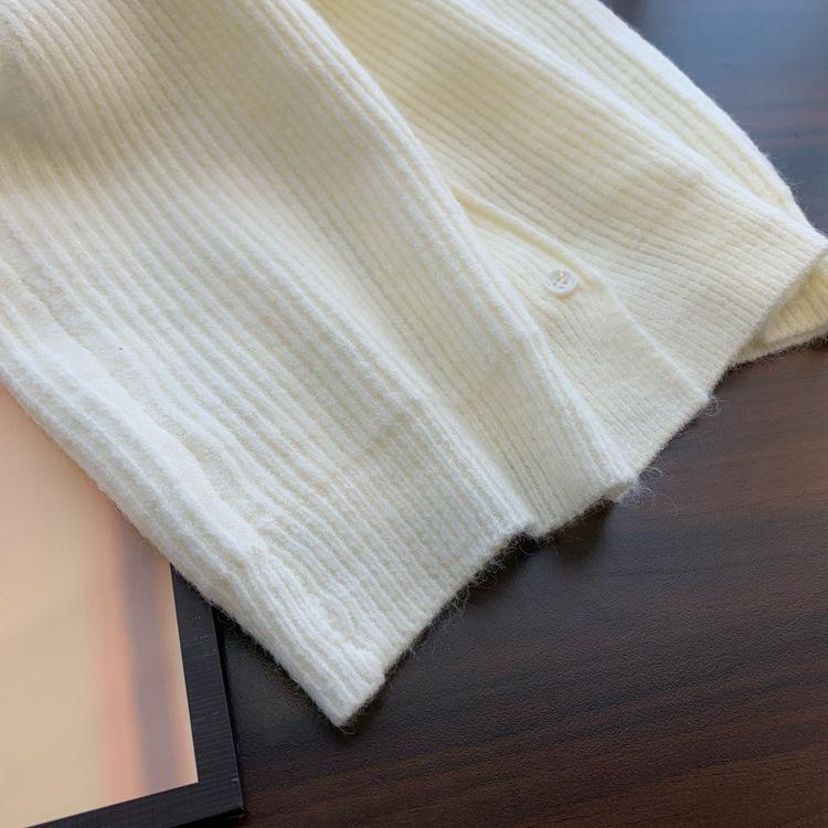 Autumn 2025 Korean Style V-Neck Loose Fit Sleeveless Cardigan Vest