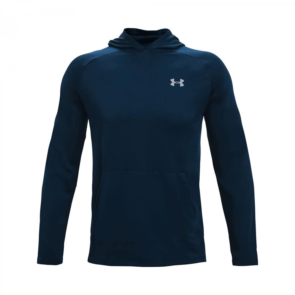Under Armour Tech 2.0 Hooded Pullover Comfortable Long Sleeve Sweatshirt Men Sweatshirt Academy-Blue Modern-Gray 1328703-409
