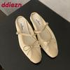 Fashion Female Slip On Footwear Ladies Flats Mary Janes Shoes Mesh Breathable Fashion Butterfly-Knot Women Flats Shoes Slides Mules