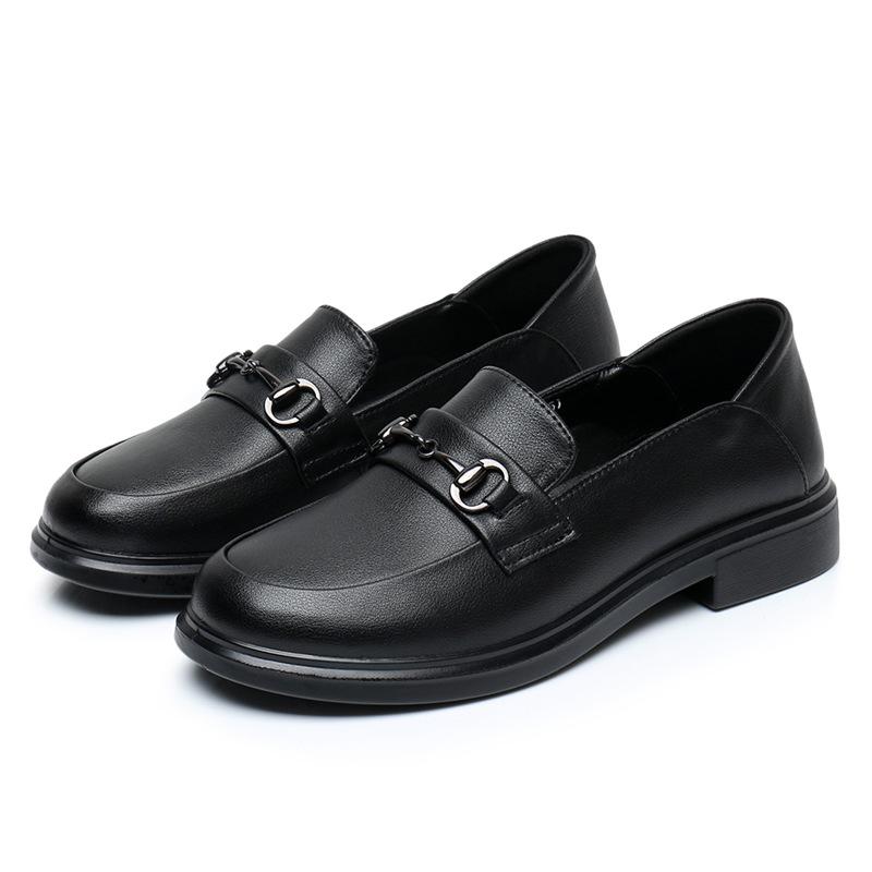 

Лоферы Женская обувь Модная повседневная обувь Удобные туфли с мягкой подошвой Кожаные туфли с одной педалью 41 чёрный