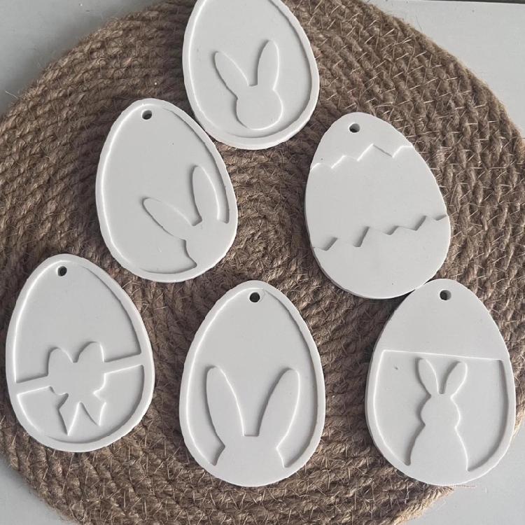 Easy Release Silicone Mold for Rabbit Eggs Pendant Handmade Easter Keychain Accessories Mould Handmade Craft Supplies