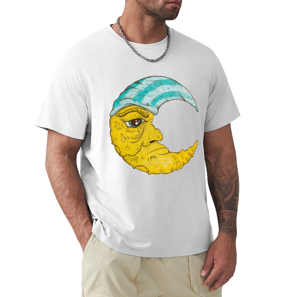 Old Unisex Moon TShirt Casual All Match Short Sleeve TShirt