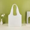 Zuiver Wit Canvas Tote Bag met Logo Bedrukking – Grote Capaciteit, Enkel Schouderontwerp