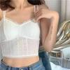 Tank Top Lace Crop Tops Women Summer Camis Backless Camisole Double Straps Tube Female Sleeveless Cropped Vest