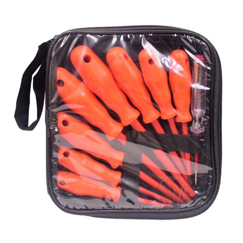 9pcs Insulated Screwdriver Set Durability AntiRust Steel Bit for Electrical Appliance Maintenance Tool AntiSkid 1