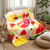 Summer Fruit Juice Party Theme Blanket Lightweight Warm Flannel Blanket Decorative Throw Blanket for Home Decoration