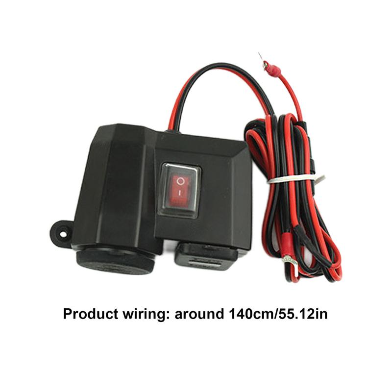 Motorcycle Charger Cell Phone Charging Adapter Waterproof USB Fast Charging Adapter Multi-functional 3-in1 Compact Adapter For