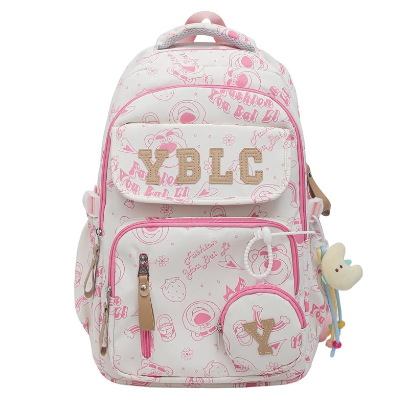 Printed Student Schoolbag Men's Large Capacity Travel Backpack Women's Campus Backpack with Coin Purse