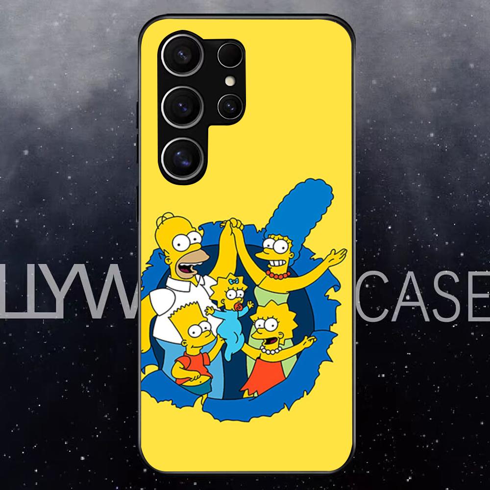 

H-HomerS Simpson Family Phone Case For Samsung S25 Edge Ultra S23 S22 S21 S20 Ultra Plus S24 Fe A54 A53 A25 Glass Cover Samsung S25 Ultra