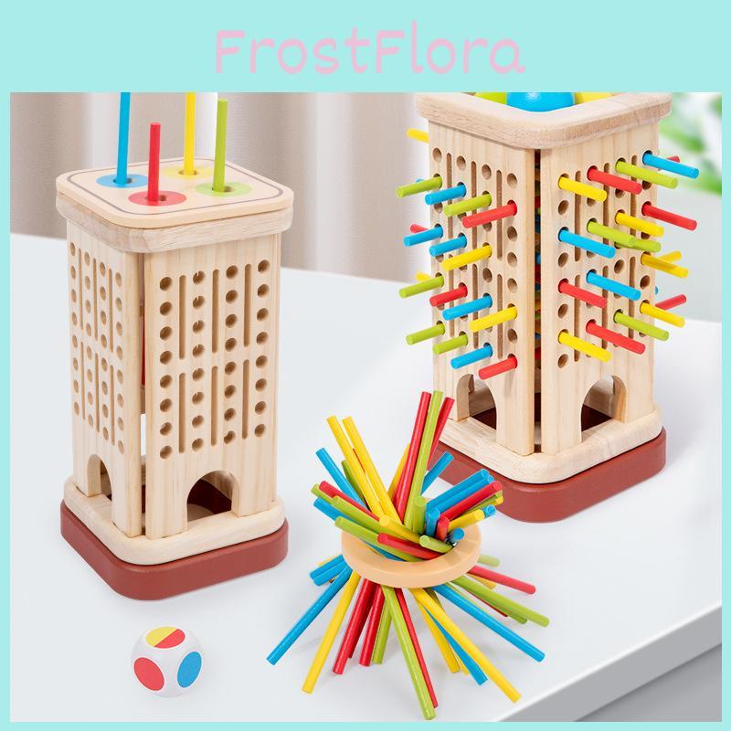 Wooden Tristacking Puzzle Game With Color Recognition For Family Fun And Educational Play