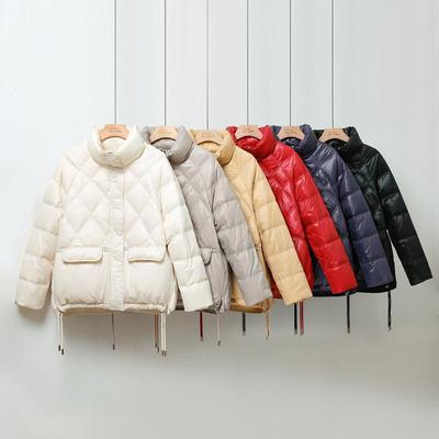 Nueva Chaqueta de Plumas de Invierno para Mujer Corta Versión Coreana Chaqueta de Pan Pequeña Plumón de Pato Blanco Abrigo Ligero Holgado