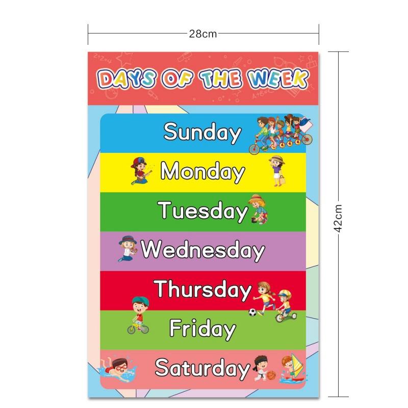 12 Pack Educational Posters Toddlers Kids Preschool Kindergarten Learning Charts for Classroom Home Alphabet Numbers Gift
