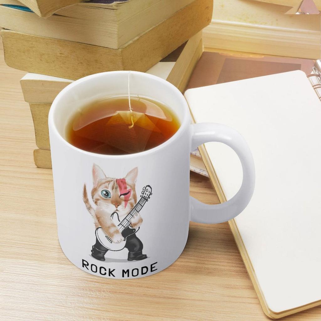 1Pack 11oz White Ceramic Mug Double-Sided Printed Artwork Durable Coffee Cup Suitable For Home Office Daily Tasks