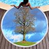 Big Tree Print Round Beach Towels, Polyester Sand Resistant Shawl Beach Blanket,Soft Absorbent Quick Dry Pool Towel Picnic Mat