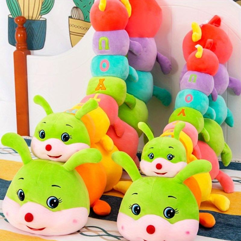 Colorful Plush for CATERPILLAR Toy, Soft Polyester Decorative Pillow Doll, Creative Long Striped Bug Design, Funny, Soft Letters