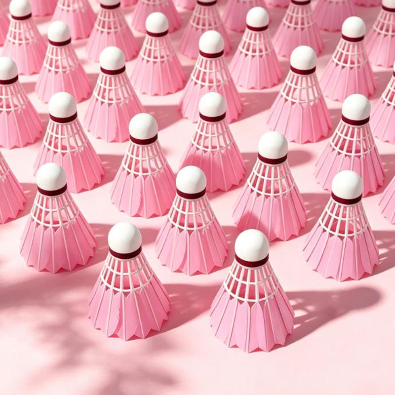 Pink Badminton Shuttlecocks Stable Flight High Elasticity Perfect For Indoor Outdoor Sports Training And Casual Games