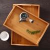 Japanese Bamboo Rectangular Tea Tray - Versatile for Household, Restaurant, Barbecue, Water Cup Storage, and Serving.
