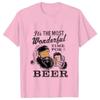 It's The Most Wonderful Time for A Beer Men's T-shirt Women T Shirt Santa Y2K Harajuku Top Female Y2k Clothe Beer Lovers Men Tee