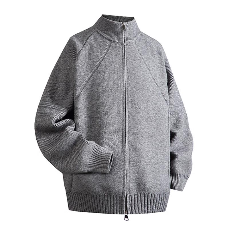 Jeanswest Men's Stand-Collar Double-Zip Knit Cardigan