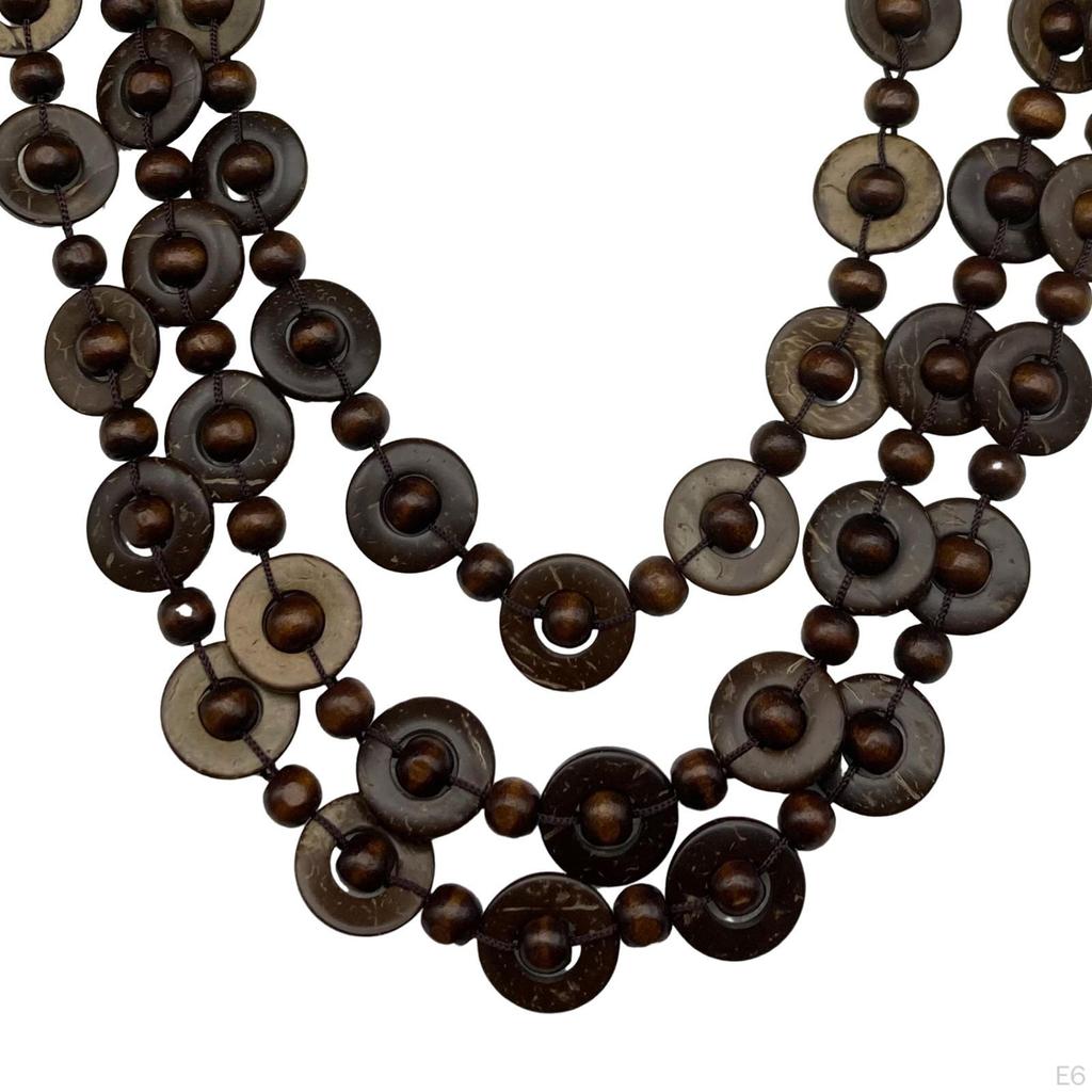 Bohemian Necklace Jewelry Costume Wood Bead for Women Lady Birthday