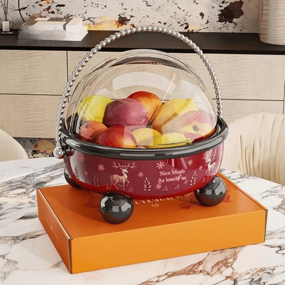 Flip Cover Table Fruit Tray High Feet Snack Tray Kitchen Tableware Fruit Bowl  Living Room