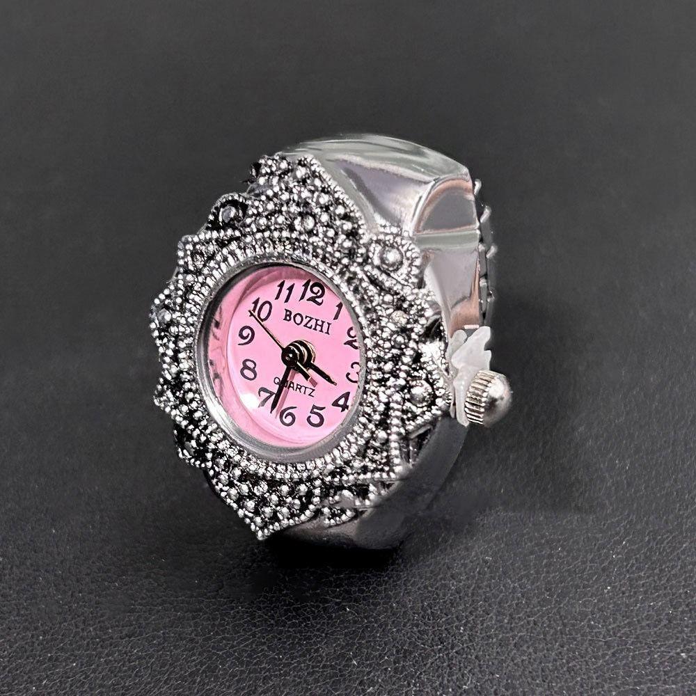 Unique Shape Rings Jewelry Clock Punk Finger Watch Ring Cool Roman Quartz Watch  Women