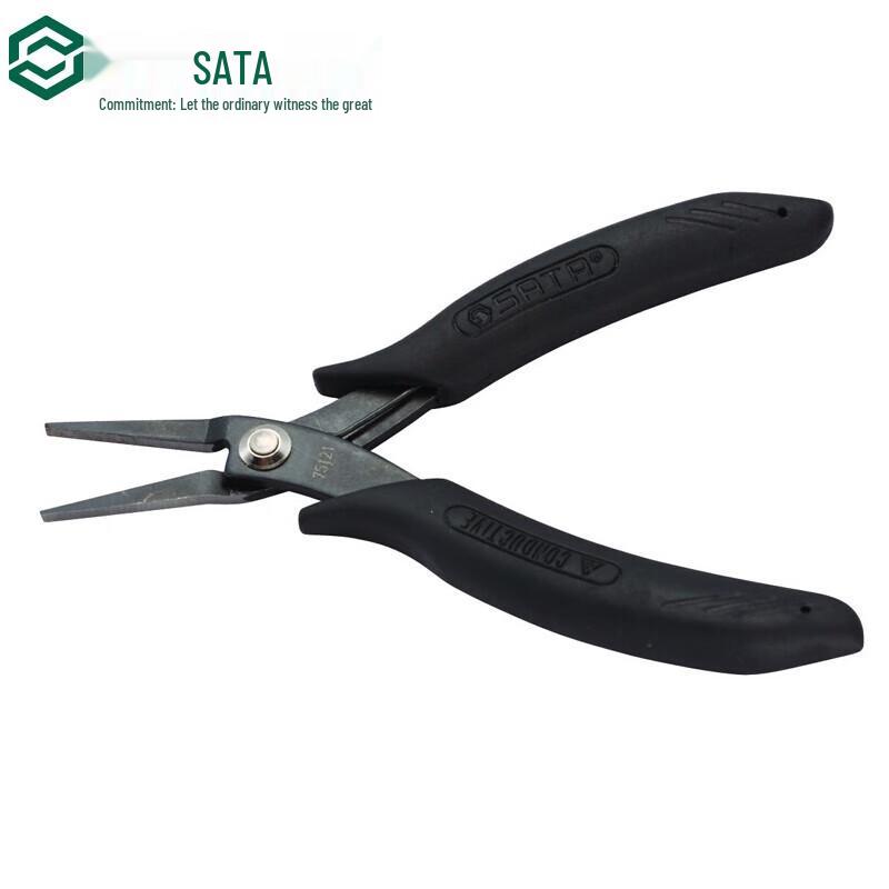 SATA 75121 Anti-static Smooth Jaw Flat-Nose Pliers 5 inches