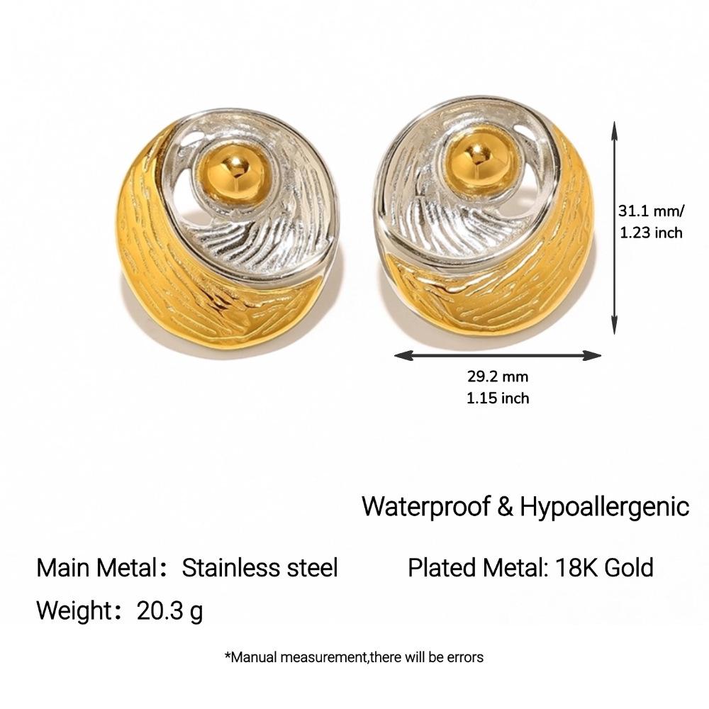 Yingtai 18K Gold Stainless Steel Stud Earrings with Vacuum Electroplating