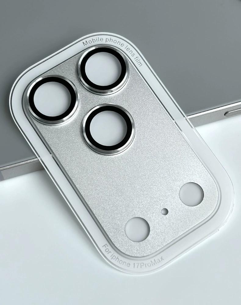 Luxury Solid Color Metal Alloy Bumper Lens Full Protect Case for IPhone 17 Pro Max / 17Pro Camera Tempered Glass Film Scratch Cover Cap Phone Accessry