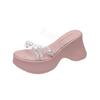Fashion high heels women's spring summer new fashion with skirt sandals thick heel beautiful temperament versatile wear cool slippers