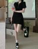 2026 Stylish Young Women's Irregular Slimming Polo Dress with Waist-Cinching Skirt