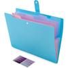 NAFY Colorful Expanding File Folder, 5 Pockets Folder with Colored Labels Portable Weave Pattern Accordion File Folder A4 Letter Size Project