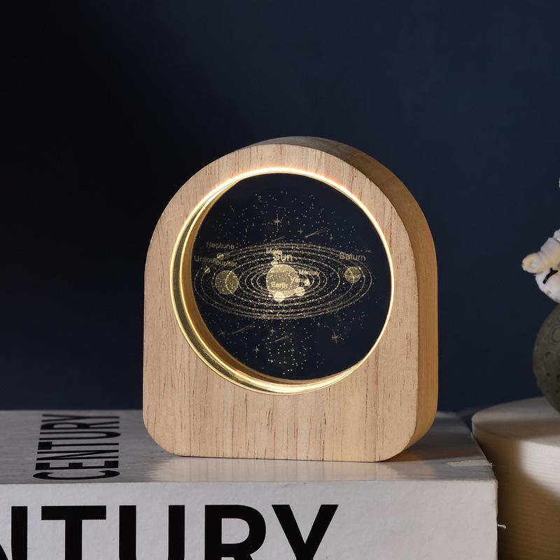 New Starry Sky White Crystal Ball 3d Inner Carving Angel Glowing Night Lights Desktop Decoration Tanabata Valentines