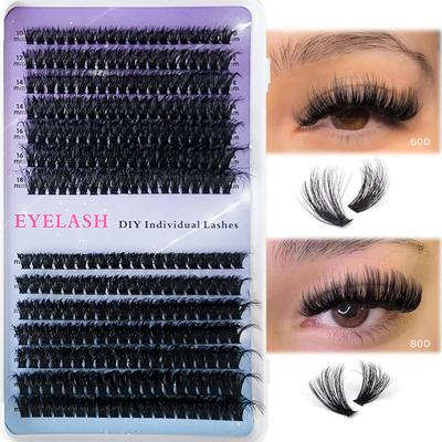 280D Single Tuft Eyelash Extension Set 10-18Mm Diy Self-Grafting 3D Fluffy Imitation Mink Eyelashes
