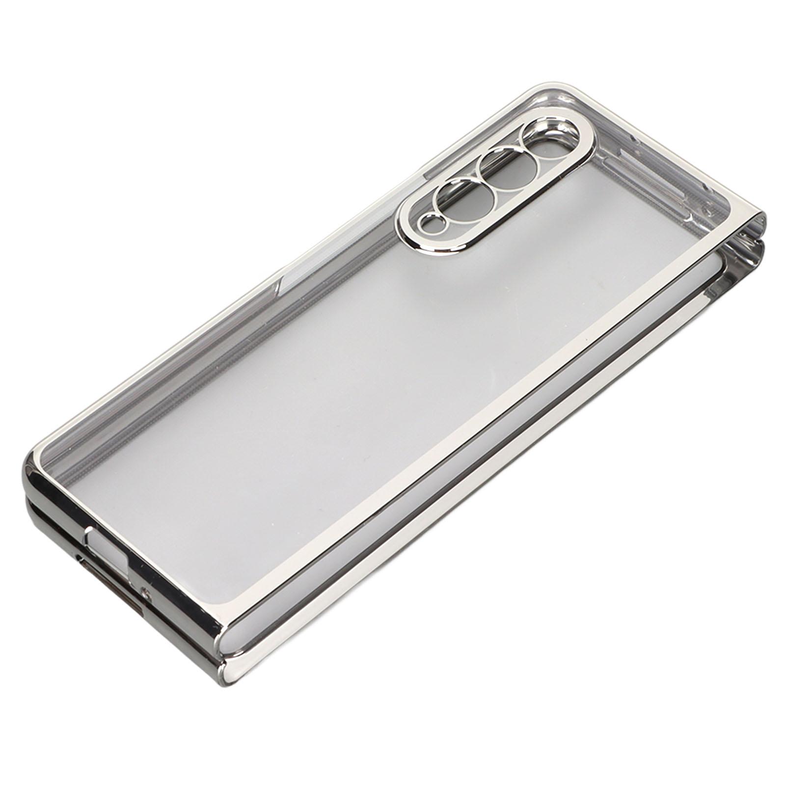 

Folding Phone Case Fashionable Electroplated Phone Case Drop Protective Phone Cover for Z Fold 3 Silver серебряный