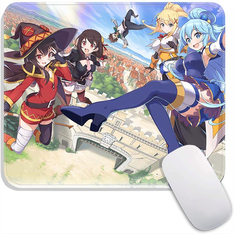 Kono Suba Standard  Anime Mouse Pad Small Gaming Mousepad Gamer Accessories Travel MousePads PC Non-Slip Office Mousemat