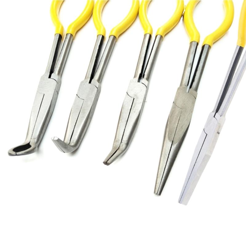 Long Reach Hose Grip Pliers 11Inches Long Nose Pliers Hose Gripper Pliers Spark Plug Boot Removal Pliers Serrated Jaw