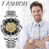 Men's Automatic Skeleton Watch 3ATM Waterproof Luminous Analog Stainless Steel Simple Stylish Casual Business Fashion Accessory - Birthday