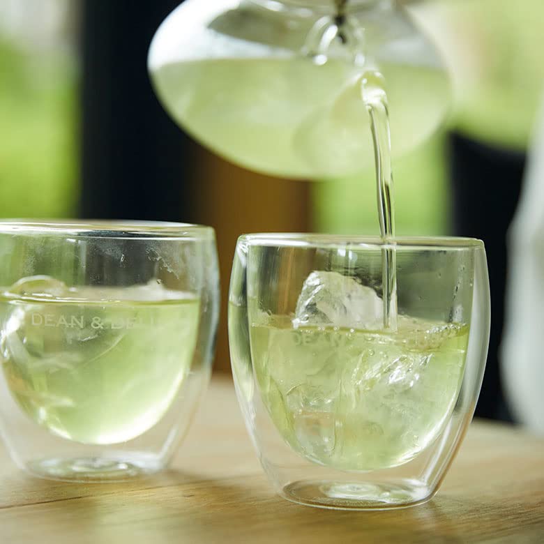 DEAN & DELUCA Double-Walled Glass Gift Set of 2, Heat-Resistant Glass Cups, Size: H89 x W88 x Diameter 88mm