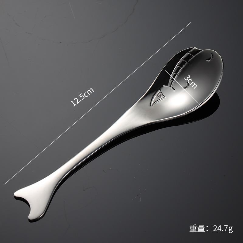 304 Stainless Steel Ocean Fish Fork Spoon Coffee Stirring Stick Dolphin Whale Series Creative Children's Western Tableware