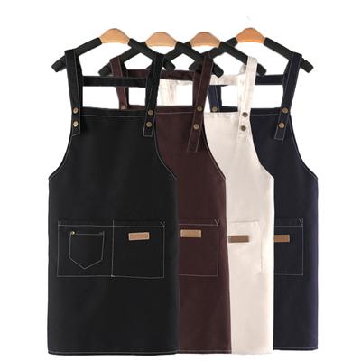 Kitchen Cooking  Aprons With Pockets Adjustable Waterproof Canvas Apron Cute Mother Sisters Gifts