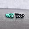 Genuine Malachite and Onyx Beaded Bracelet Protection Healing Bracelets Gifts for Men Handmade Beaded Bracelet for Him Celtic Shield Knot