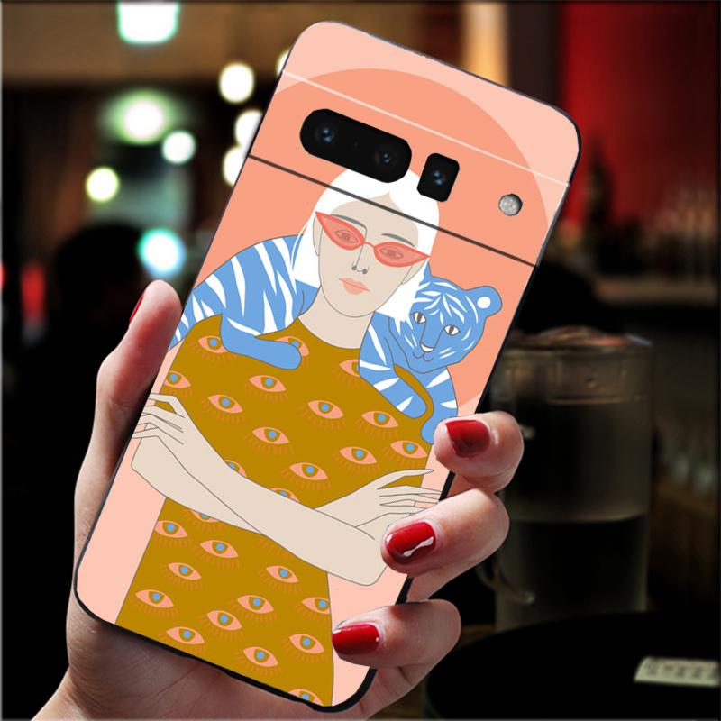 

Women Flowers Japan illustration Phone Case For Google Pixel 10 Pro 9 Pro XL 9A 8 7 6 Pro Pixel 8A 7A 6A Pixel 8 7 6 5 Google Pixel 6 Pro