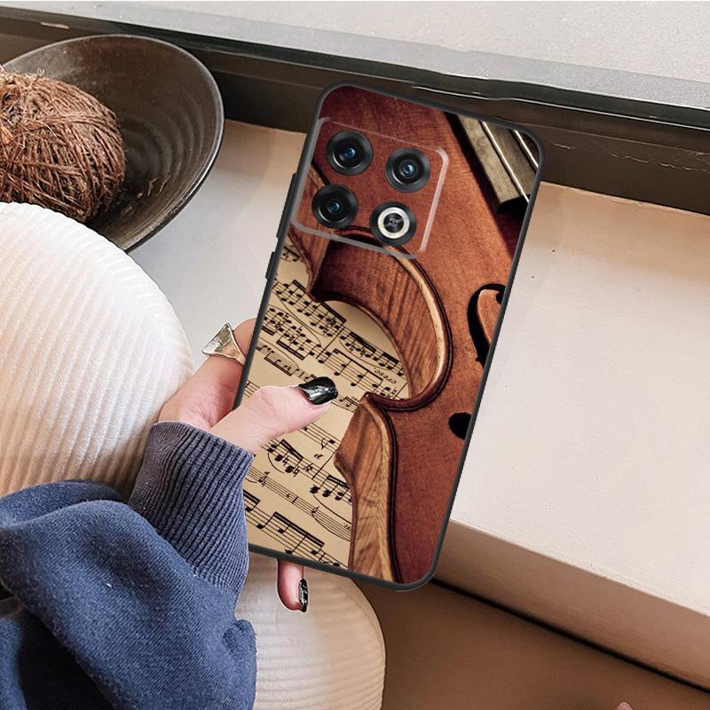 Elegant Violins Bow Sheet Music For OnePlus 15 13 12 11 10 13T 10T 12R 13R 15R Case For OnePlus Nord 5 CE 3 2 4 Lite N20 N30